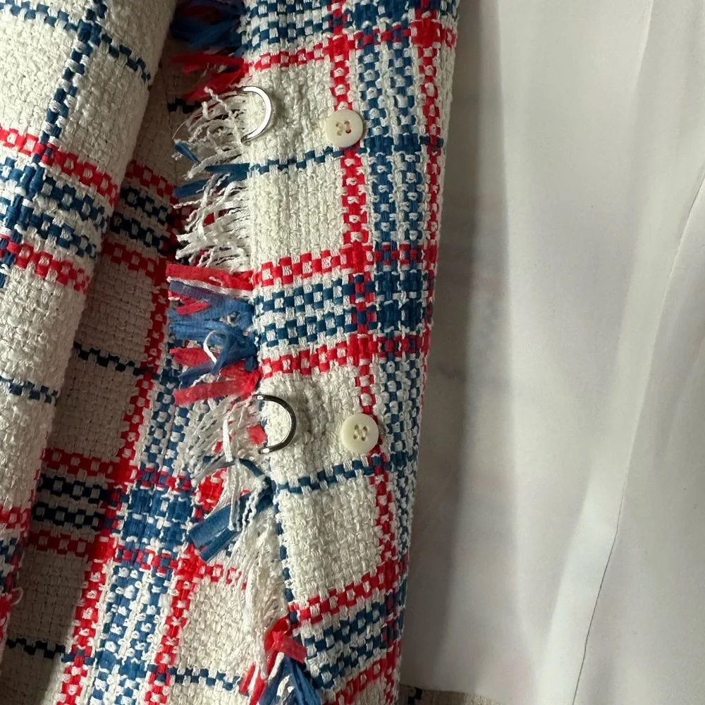 NWOT Veronica Beard Marlton Tweed Jacket Size Red White Blue Size 16 - Picture 9 of 16